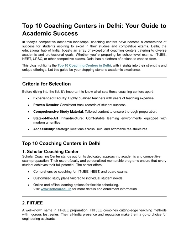 top 10 coaching centers in delhi your guide n.w