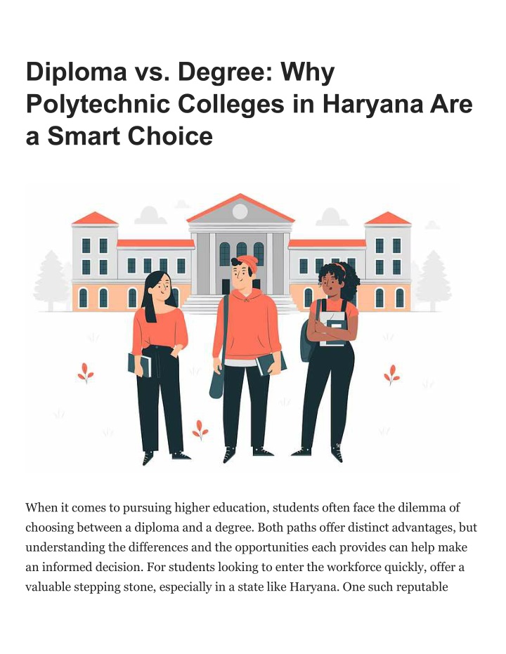 diploma vs degree why polytechnic colleges n.w