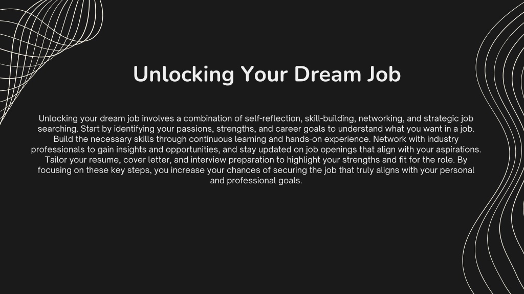 unlocking your dream job l.w