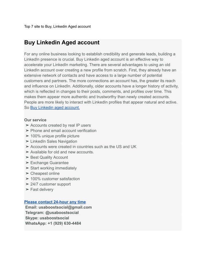 top 7 site to buy linkedin aged account n.w