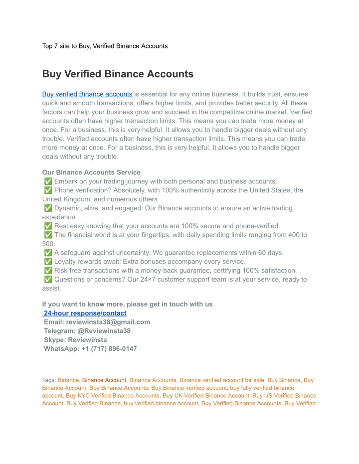 top 7 site to buy verified binance accounts n.w