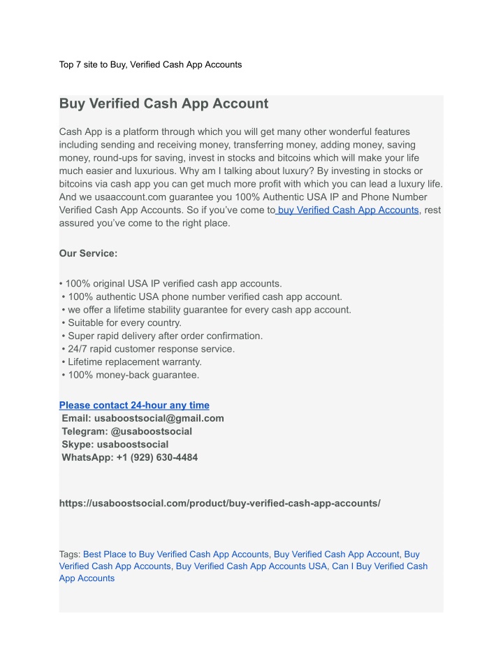 top 7 site to buy verified cash app accounts n.w