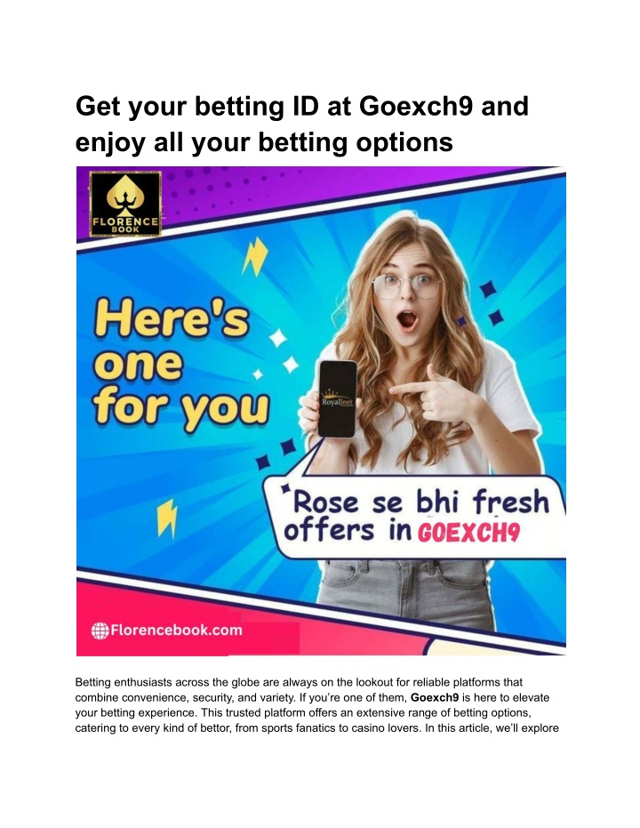 get your betting id at goexch9 and enjoy all your n.w