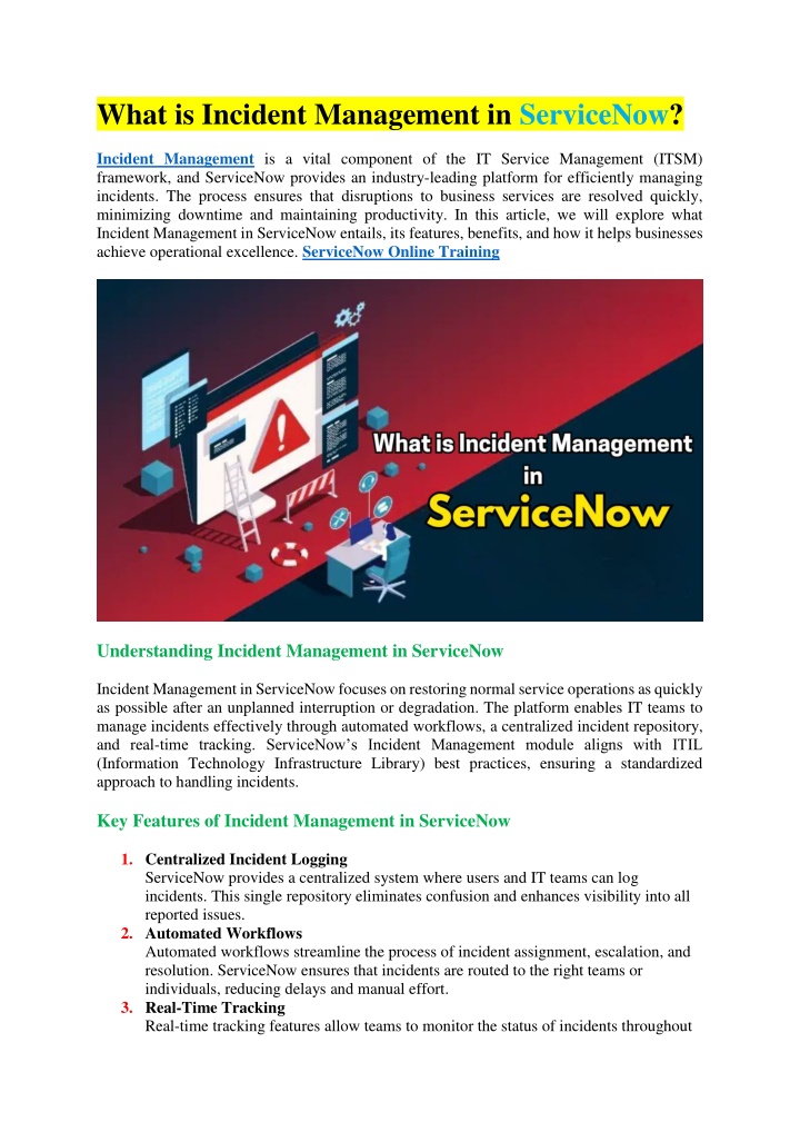 what is incident management in servicenow n.w