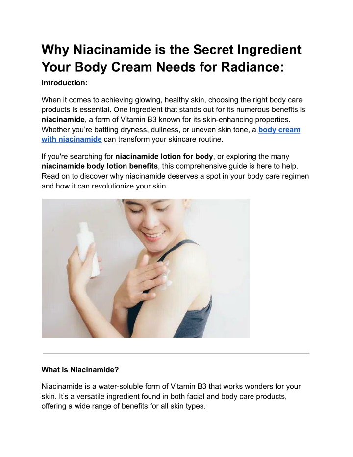 why niacinamide is the secret ingredient your n.w