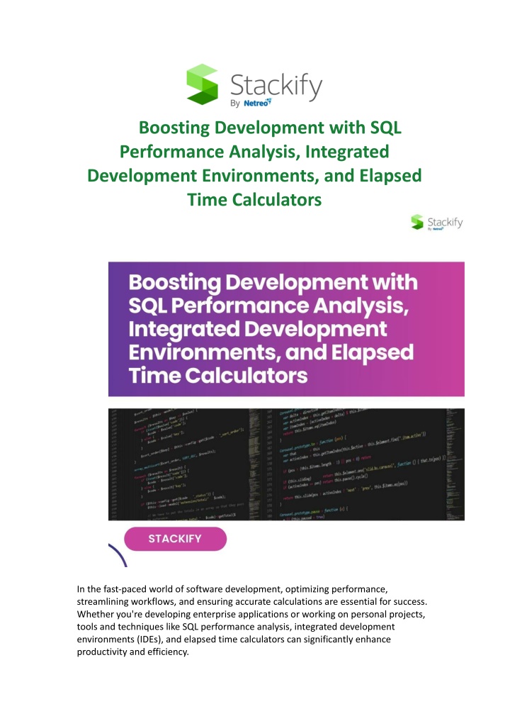 boosting development with sql performance n.w