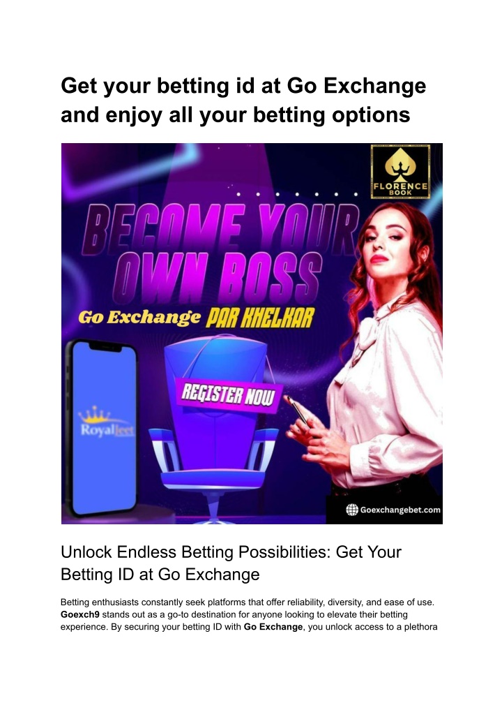 get your betting id at go exchange and enjoy n.w