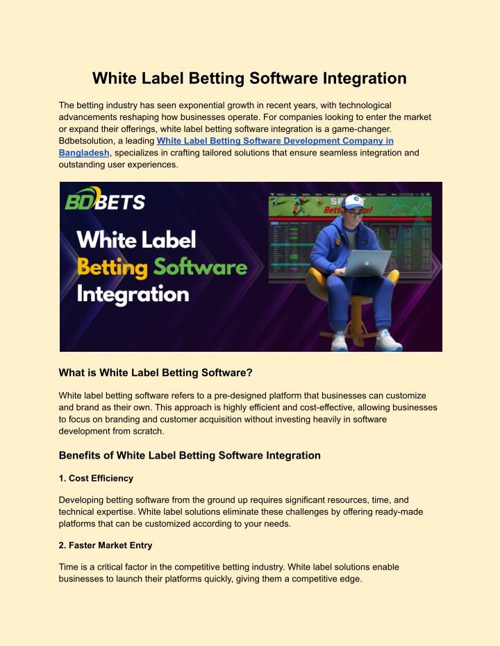 white label betting software integration n.w
