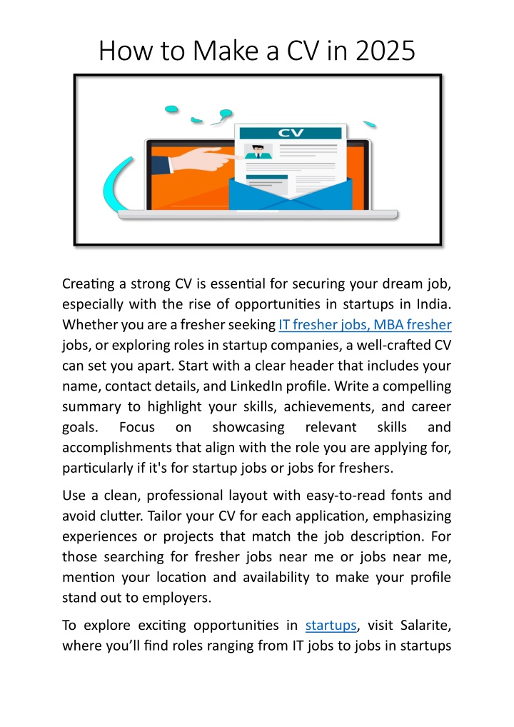 how to make a cv in 2025 n.w