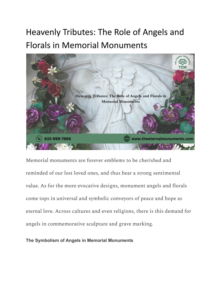 heavenly tributes the role of angels and florals n.w