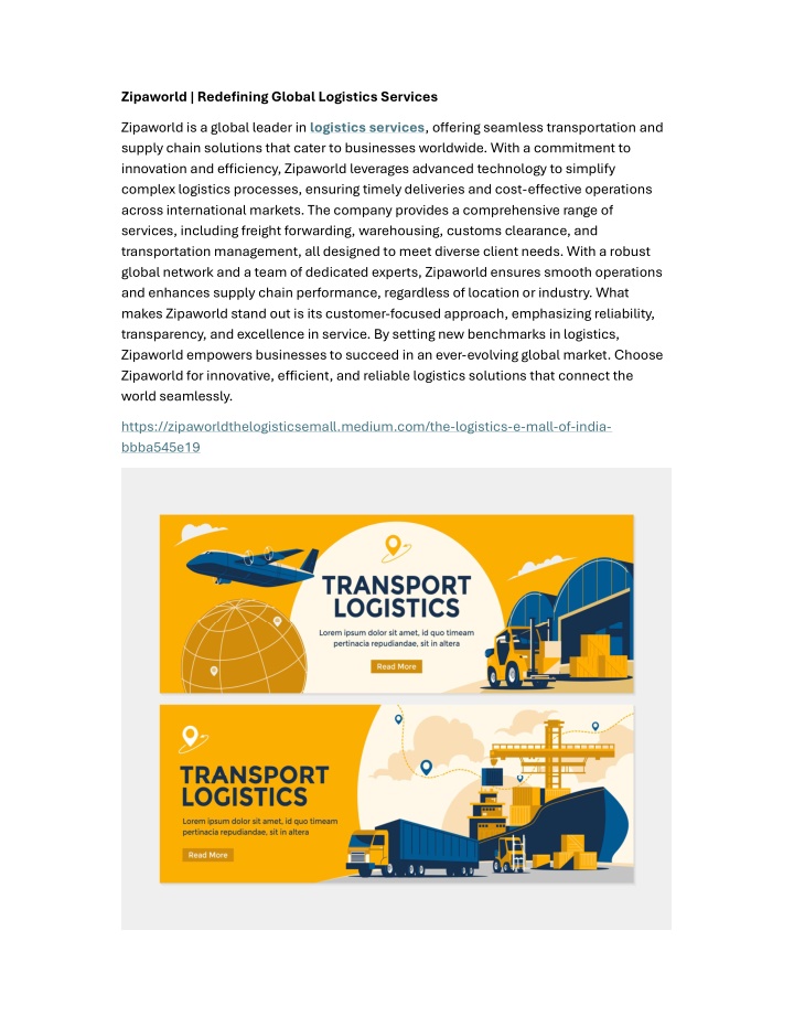 zipaworld redefining global logistics services n.w