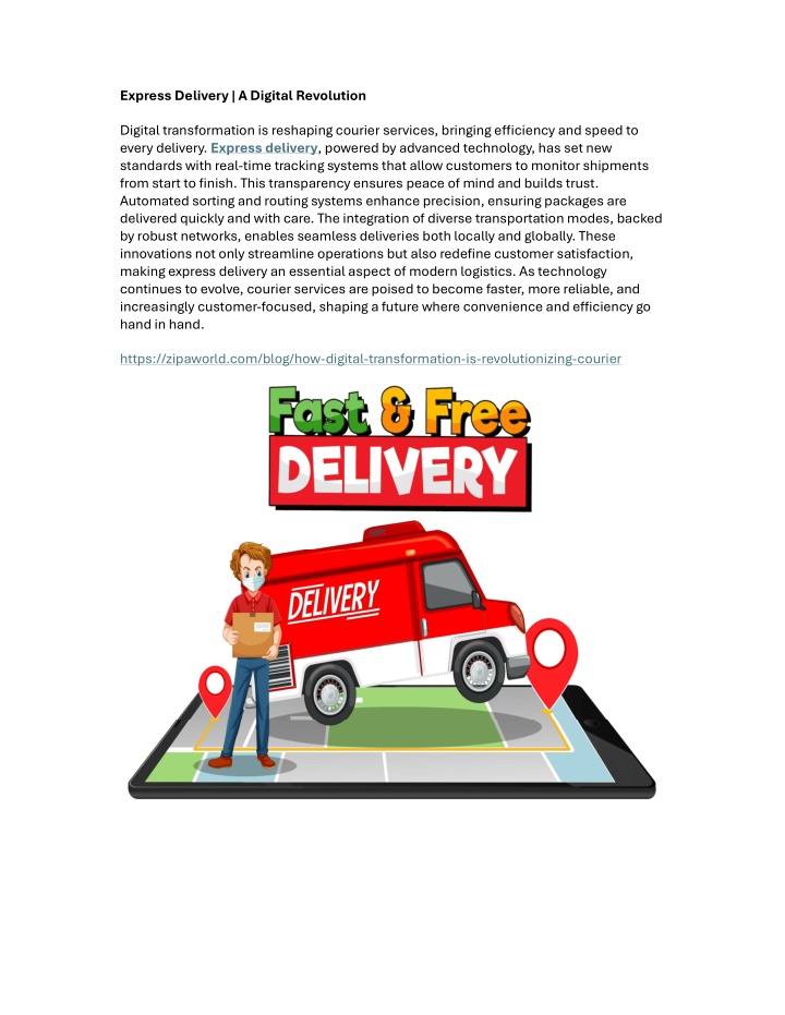 express delivery a digital revolution n.w
