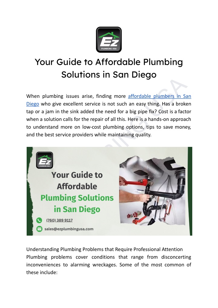 your guide to affordable plumbing solutions n.w