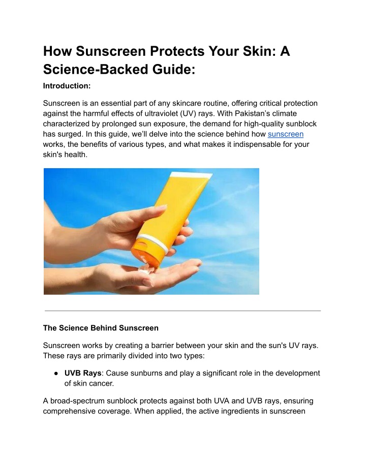 how sunscreen protects your skin a science backed n.w