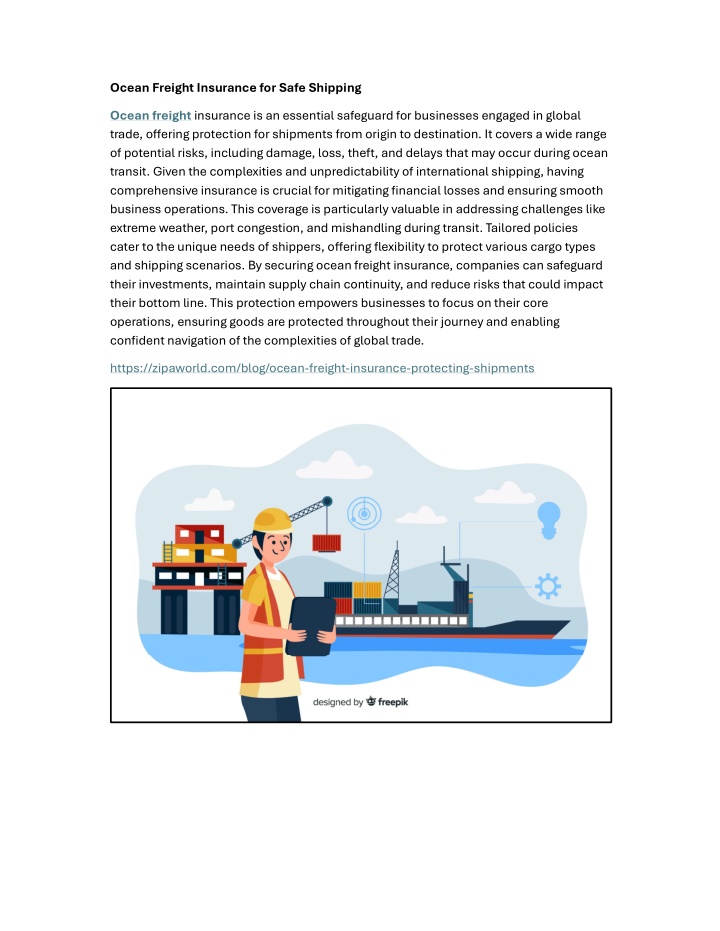 ocean freight insurance for safe shipping n.w