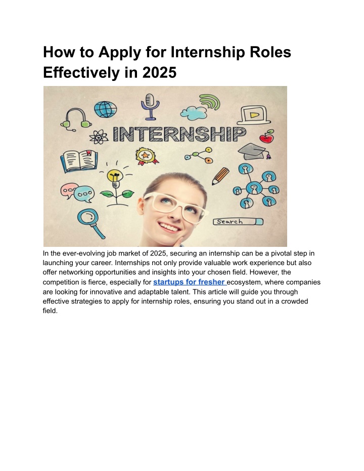 how to apply for internship roles effectively n.w