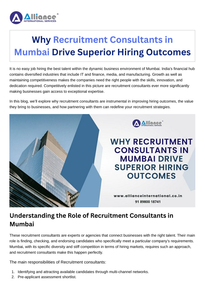 why recruitment consultants in mumbai drive n.w
