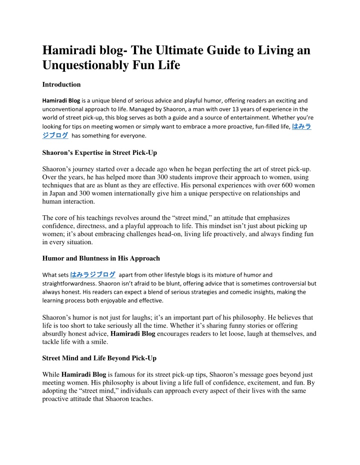 hamiradi blog the ultimate guide to living n.w