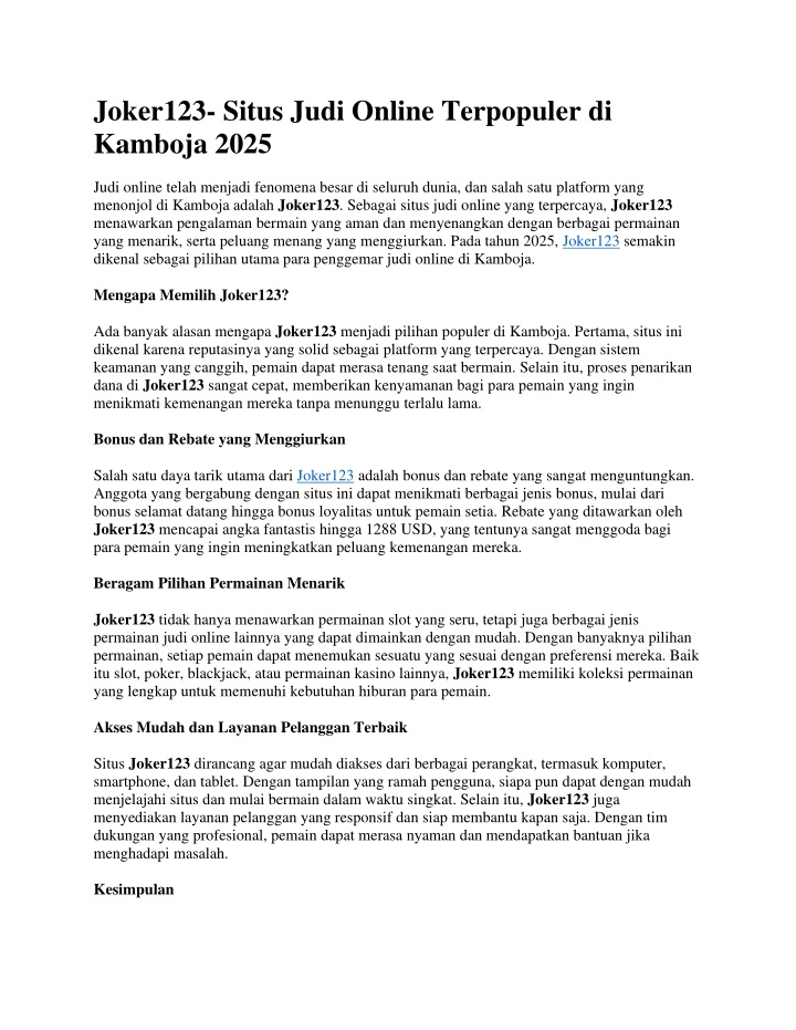 joker123 situs judi online terpopuler di kamboja n.w