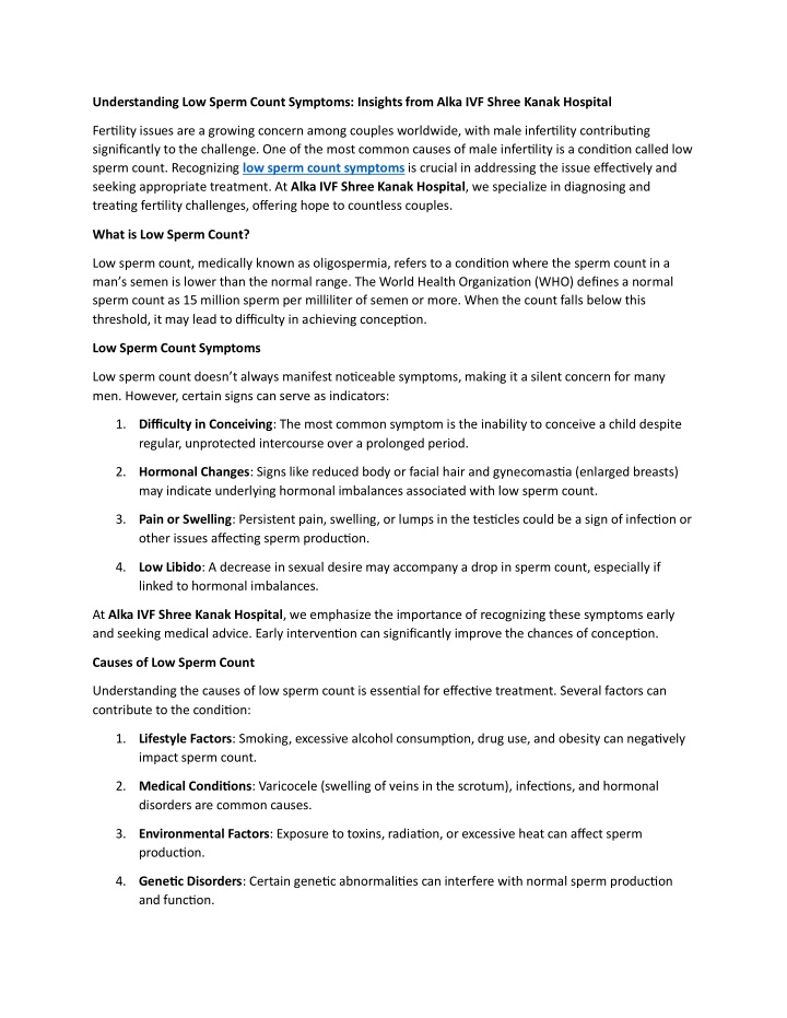 understanding low sperm count symptoms insights n.w