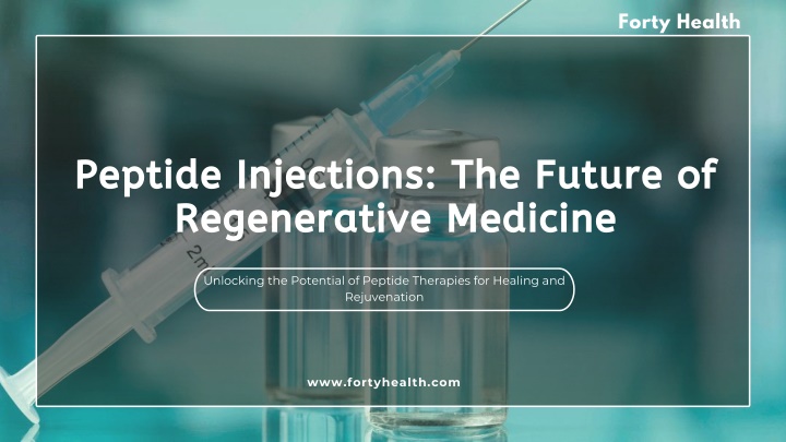 Peptide Injections The Future of Regenerative Medicine