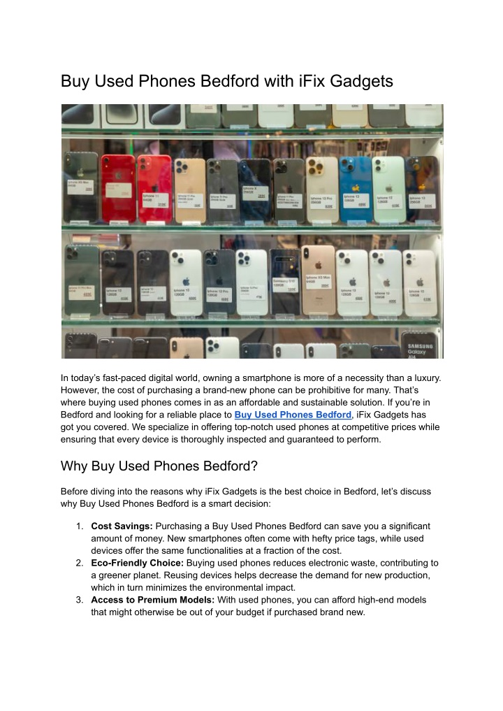 buy used phones bedford with ifix gadgets n.w