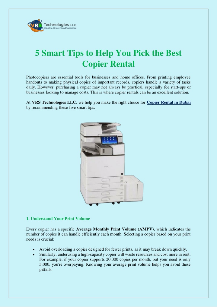 5 smart tips to help you pick the best copier n.w