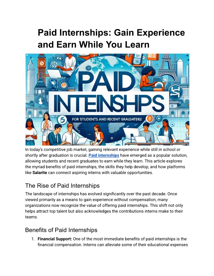 paid internships gain experience and earn while n.w