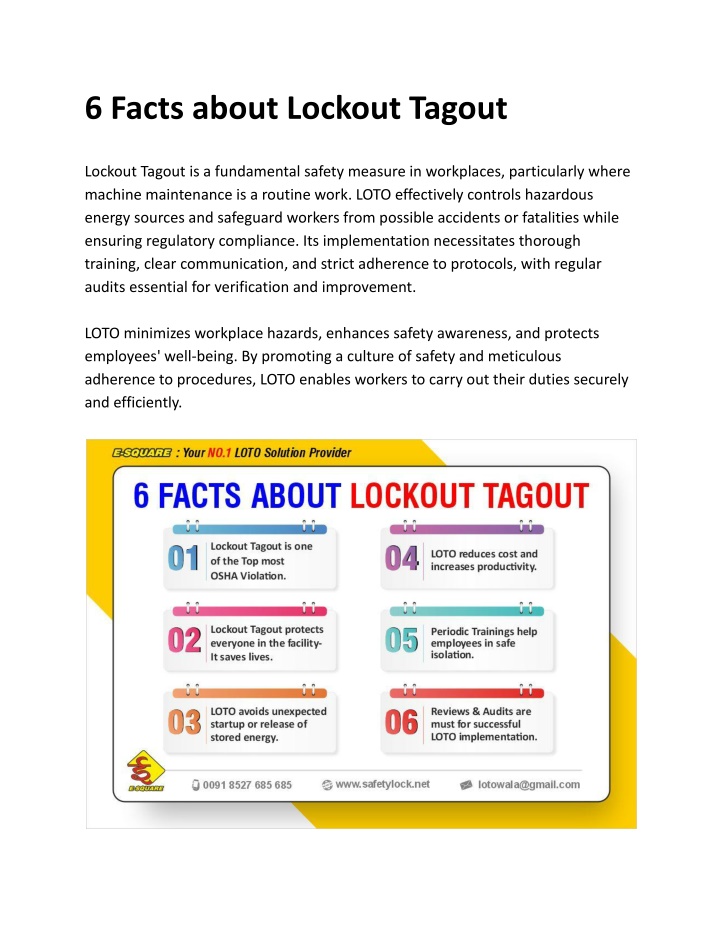 6 facts about lockout tagout n.w