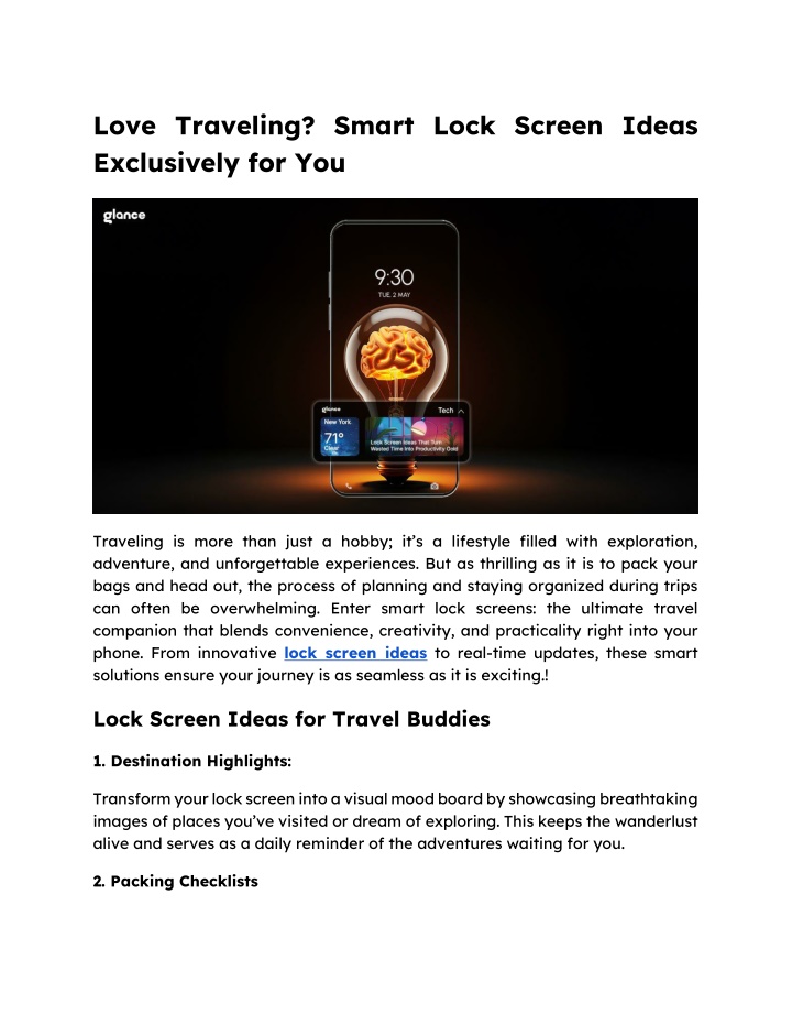 love traveling smart lock screen ideas n.w