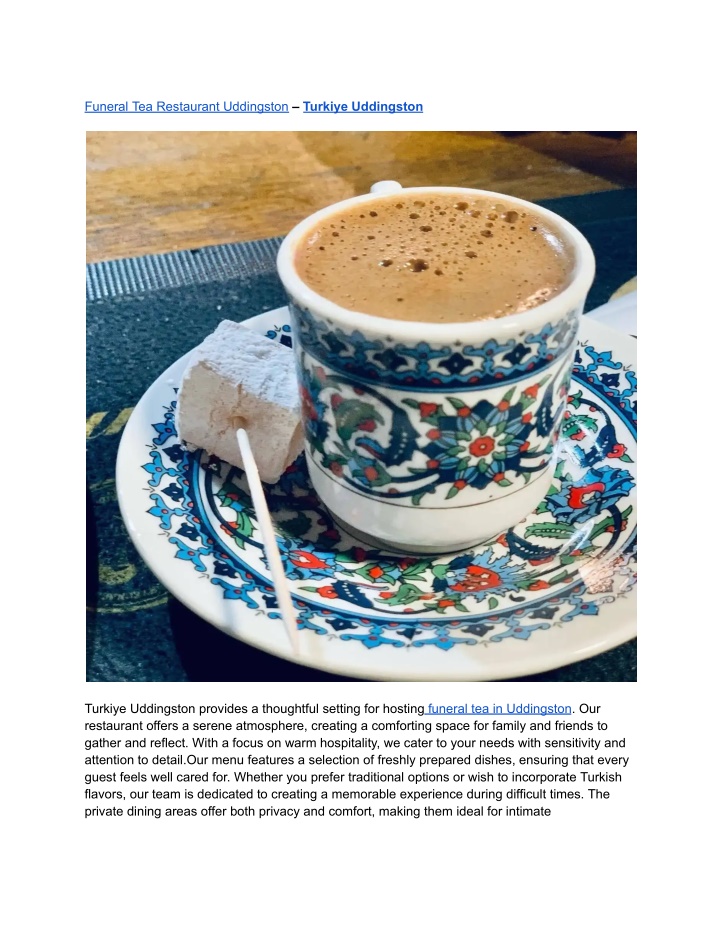 funeral tea restaurant uddingston turkiye n.w