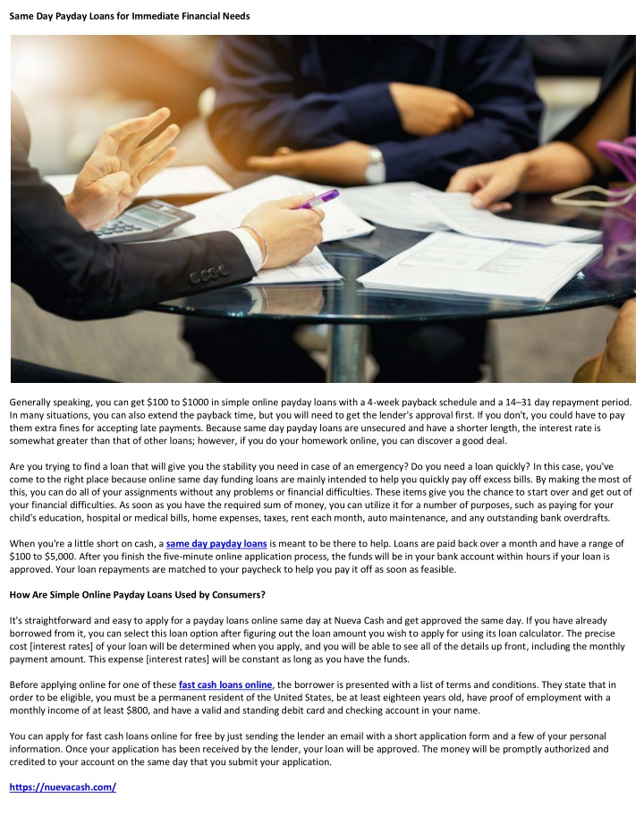 same day payday loans for immediate financial n.w