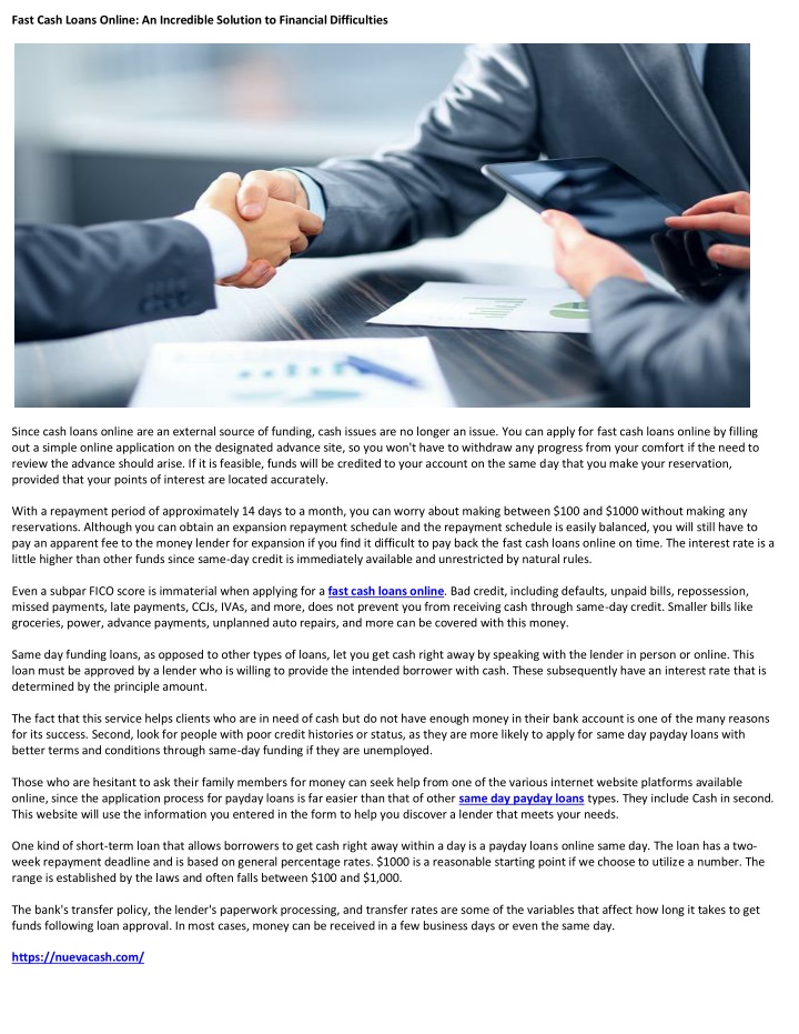 fast cash loans online an incredible solution n.w