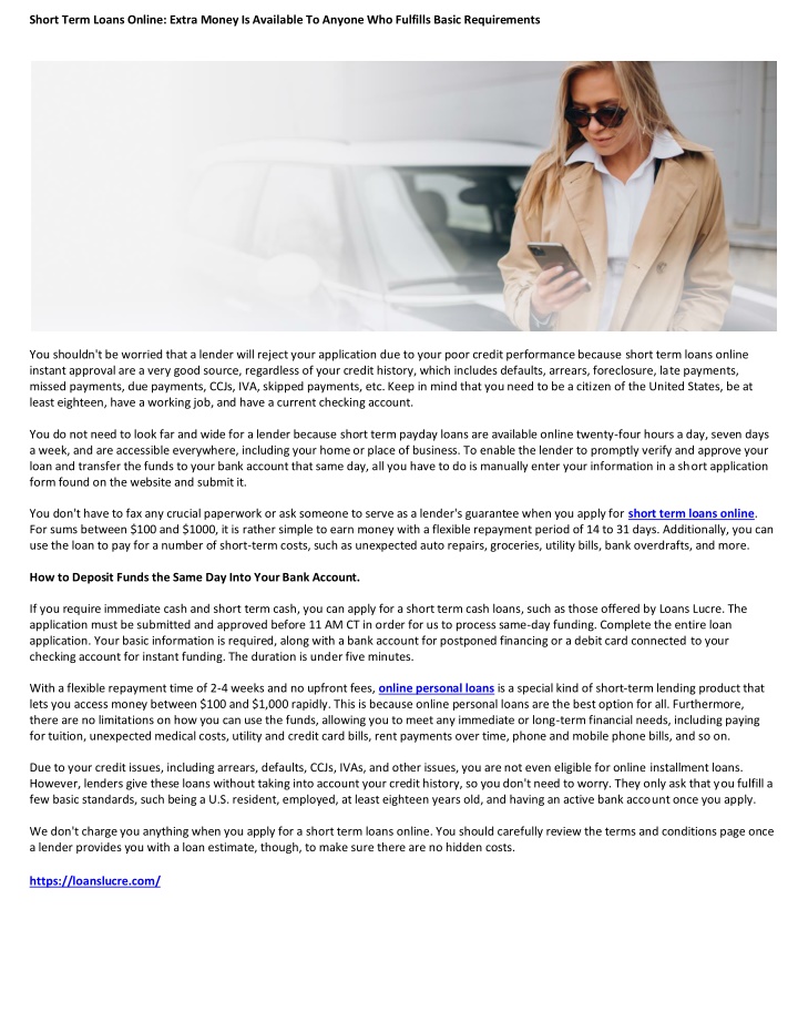 short term loans online extra money is available n.w