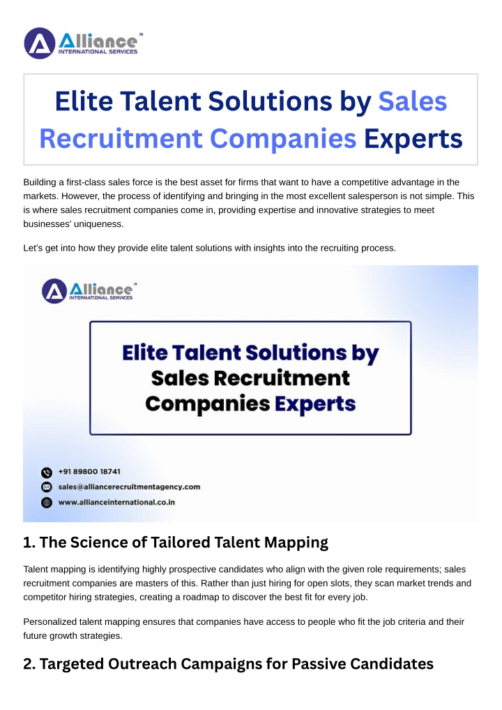 elite talent solutions by sales recruitment n.w