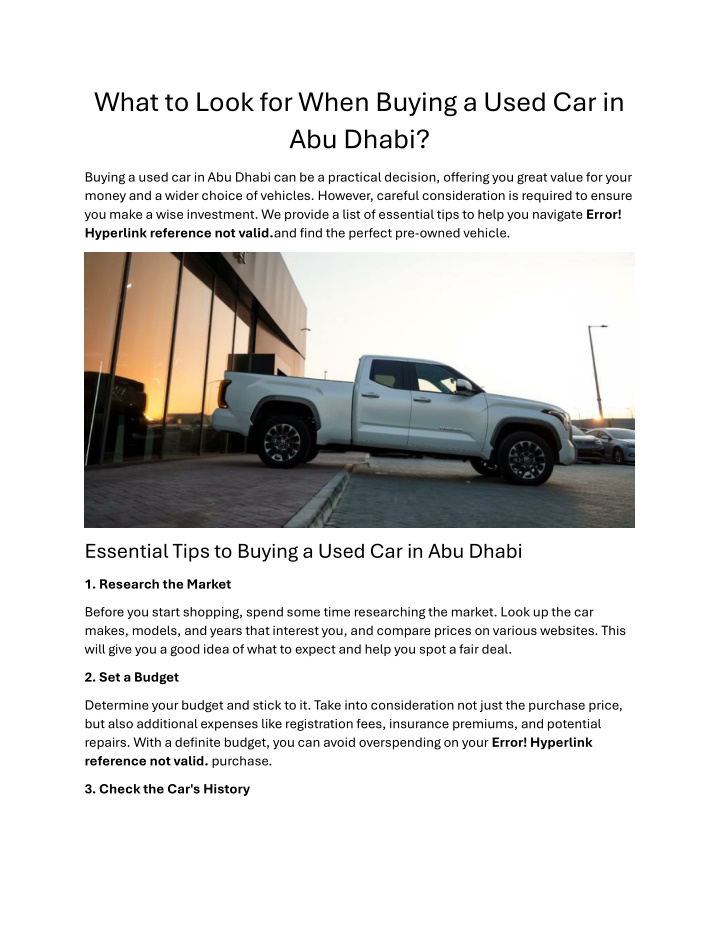 what to look for when buying a used n.w