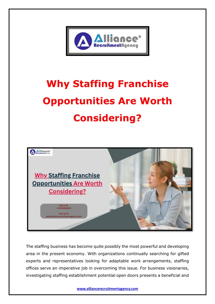 why staffing franchise n.w