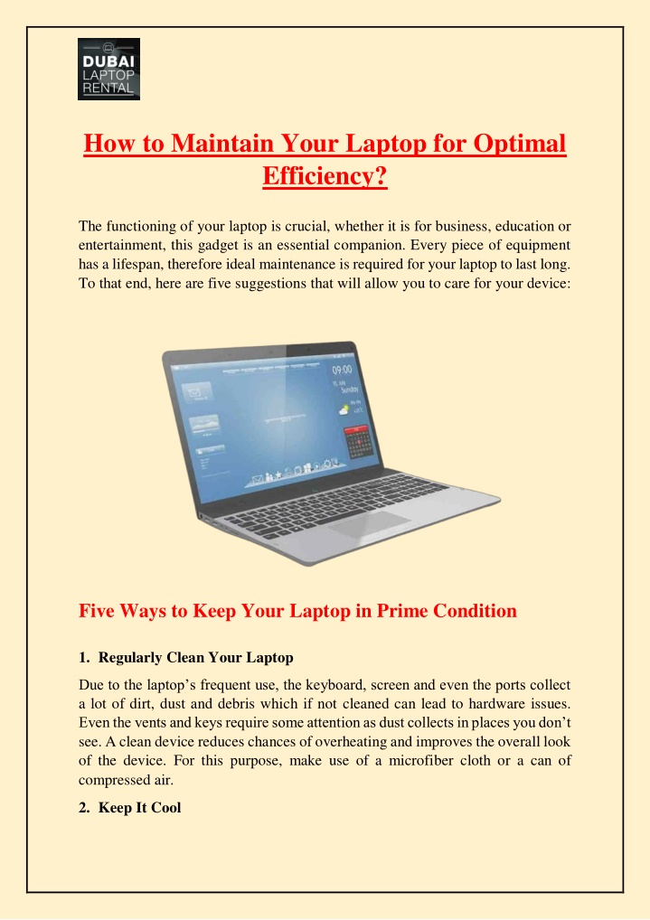 how to maintain your laptop for optimal efficiency n.w