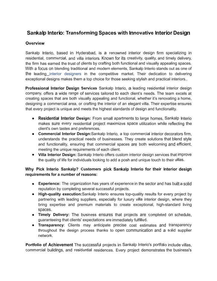 Sankalp Interio Transforming Spaces with Innovative Interior Design