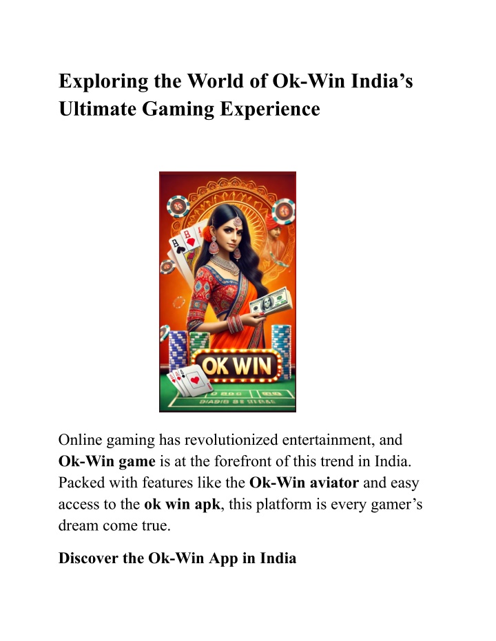 exploring the world of ok win india s ultimate n.w