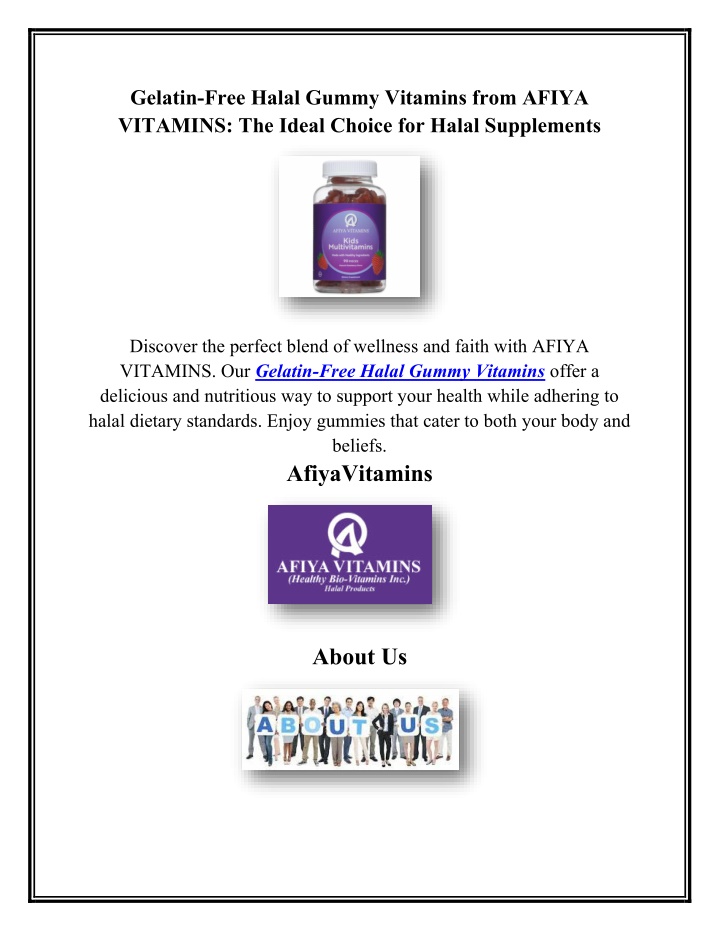 gelatin free halal gummy vitamins from afiya n.w