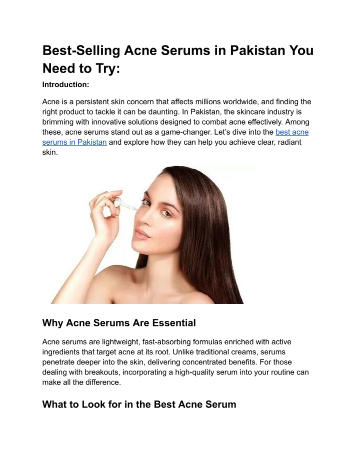 best selling acne serums in pakistan you need n.w