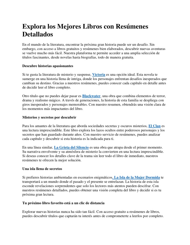 explora los mejores libros con res menes n.w