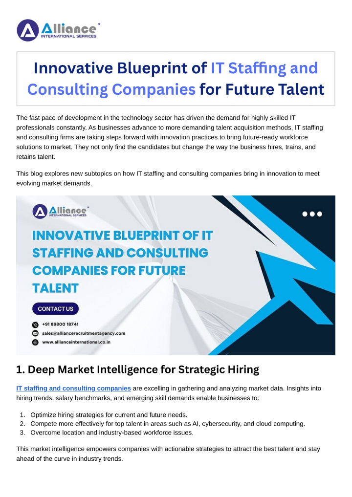 innovative blueprint of it sta ng and consulting n.w