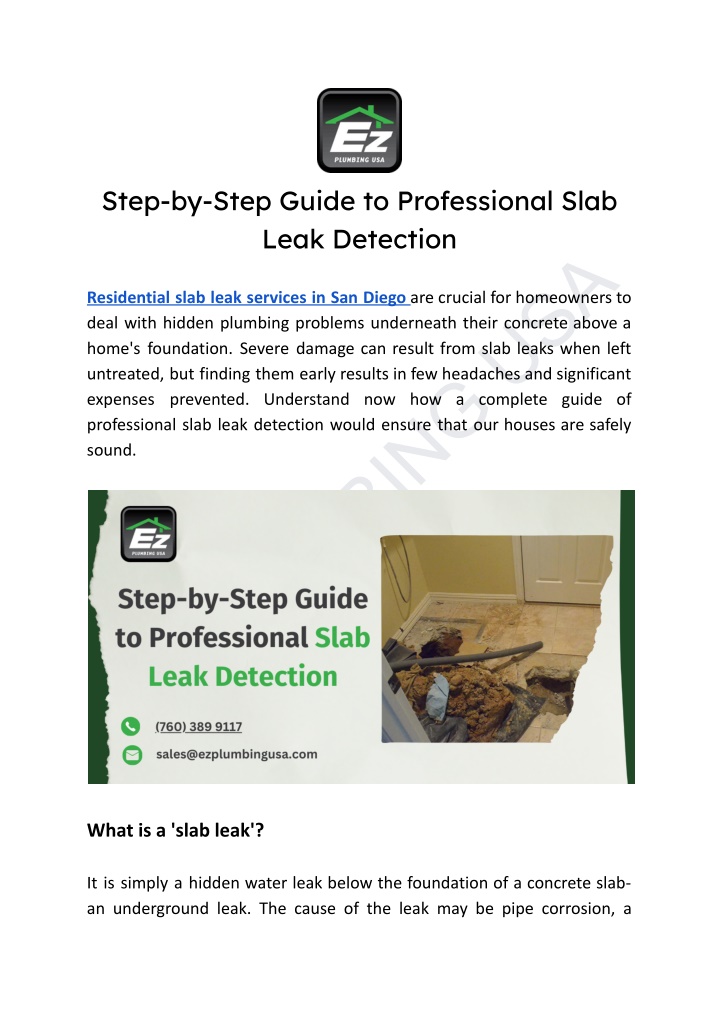 step by step guide to professional slab leak n.w