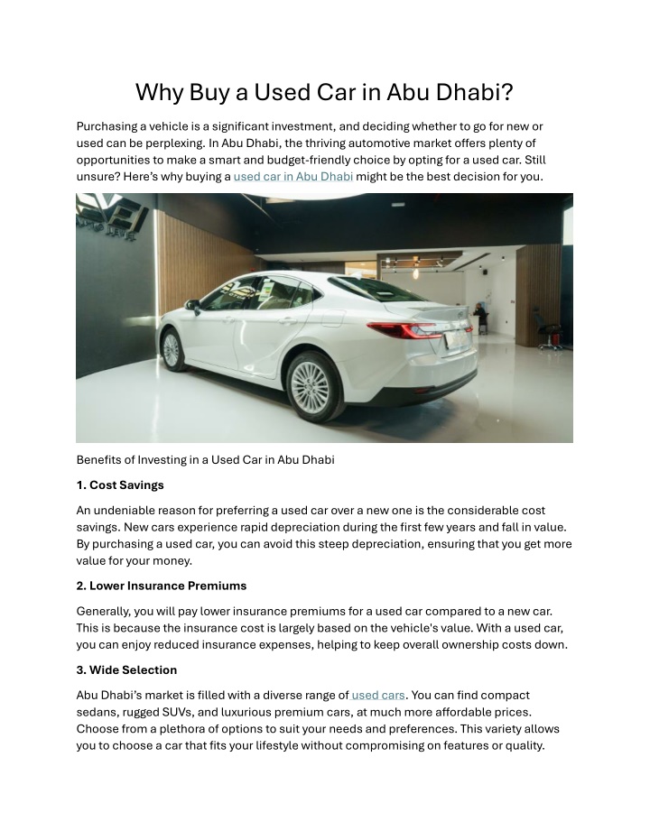 why buy a used car in abu dhabi n.w