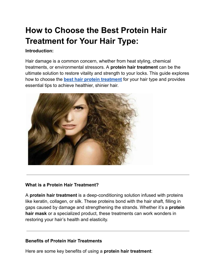 how to choose the best protein hair treatment n.w