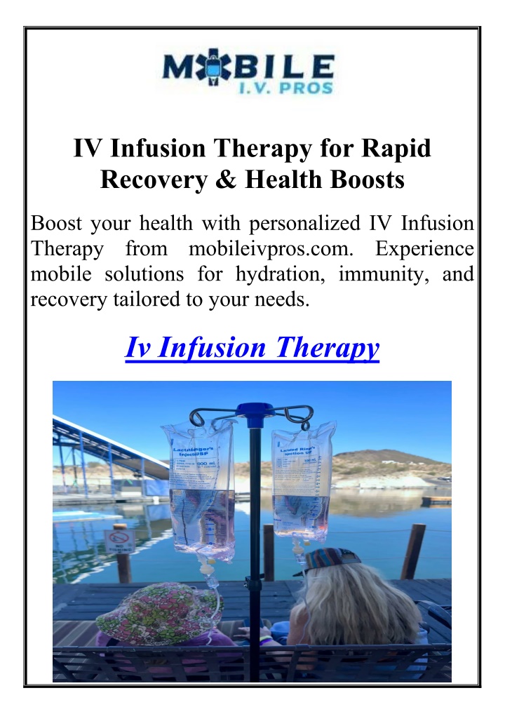 iv infusion therapy for rapid recovery health n.w