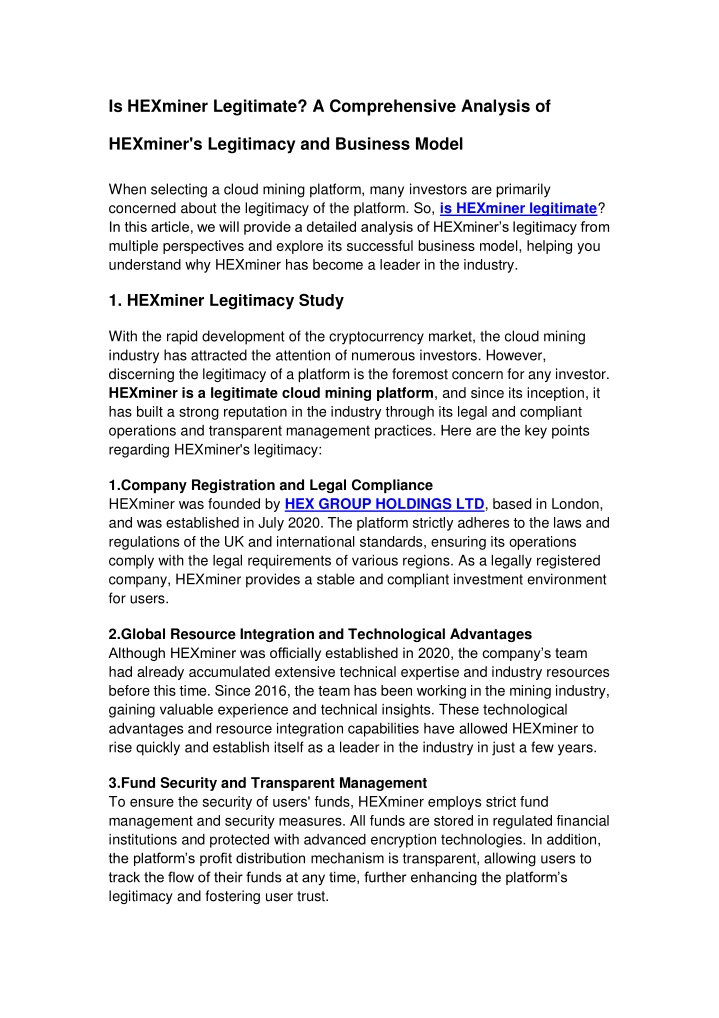 is hexminer legitimate a comprehensive analysis of n.w