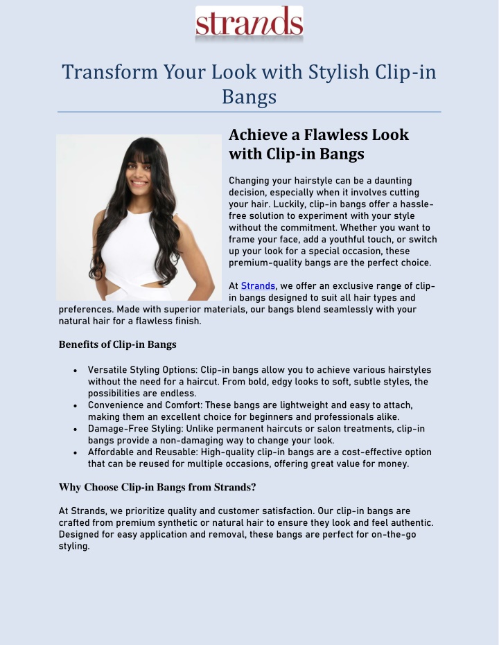transform your look with stylish clip in bangs n.w
